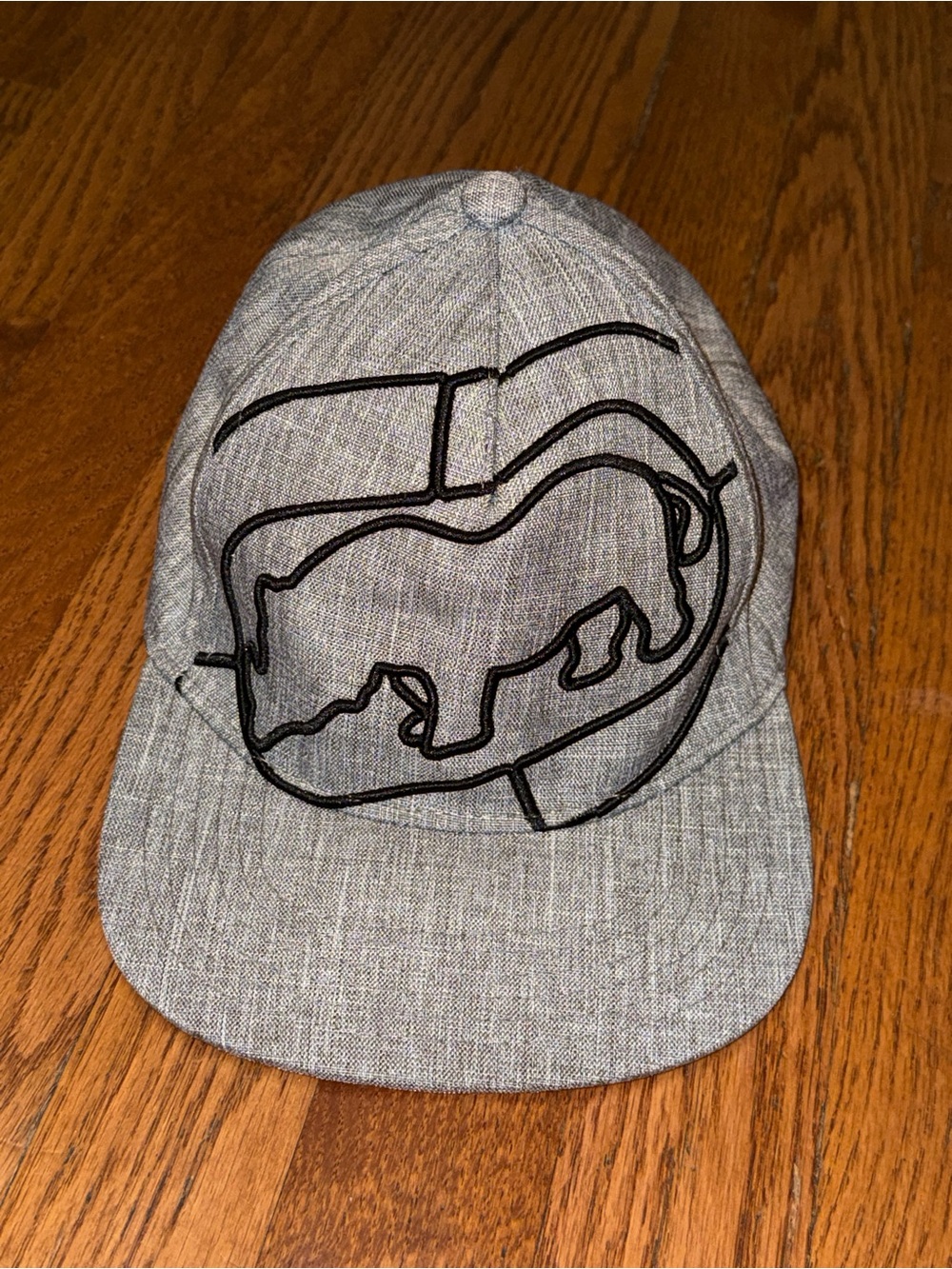 Ecko Unlimited Gray Kids Baseball Cap with Black Embroidered Rhino Outline